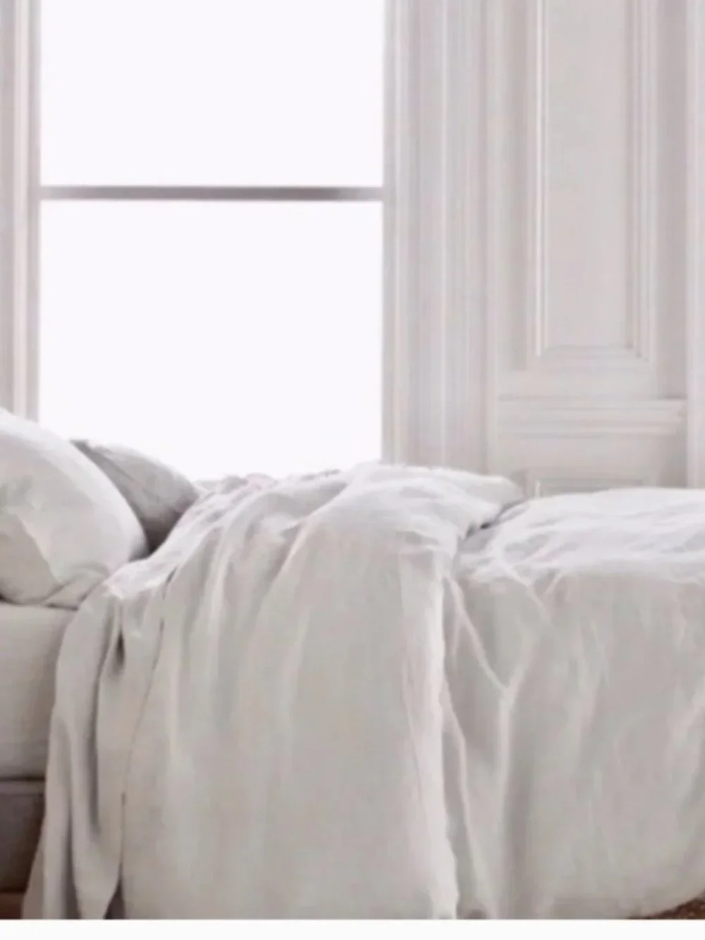 Quince European Linen King Duvet Cover in Light Grey